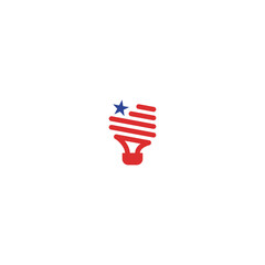 American Flag Lightbulb Vector