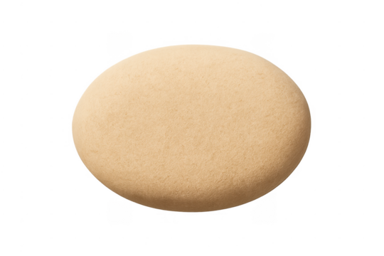 Smooth beige flat pebble stone on transparent background - Powered by Adobe