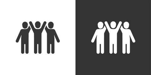 Shared Victory Celebration icon. Solid glyph series icon