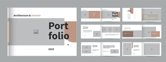 Creative portfolio template architecture or interior design portfolio layout 