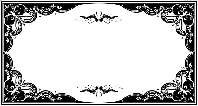 Elegant Royal Blue and Gold Ornamental Certificate Border Frame with Victorian Filigree Scrolls and Floral Details