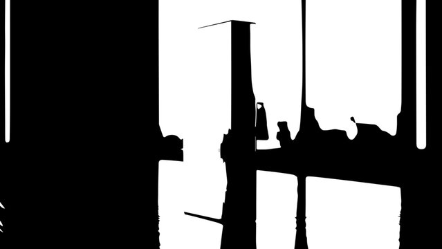 High-End Minimalist Gold Rectangular Monolith Stand on a Polished Wood Table in a Modern Office Setting