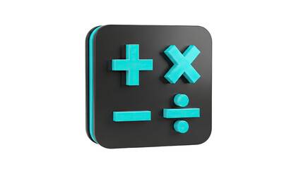 Fototapeta premium 3D Calculator with Basic Math Symbols