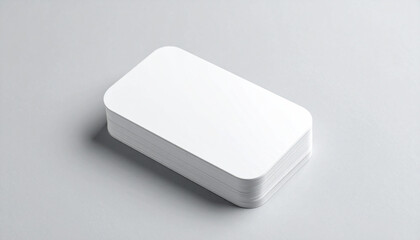 Blank White Rounded Card Mockup on Clean Gray Background 