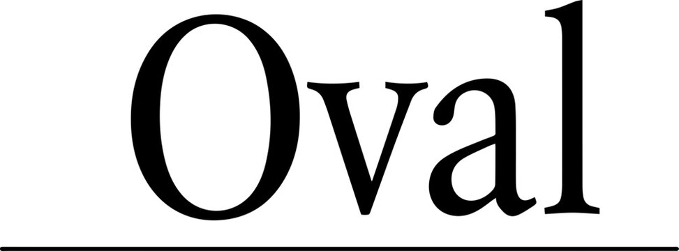 Simple Minimalist Typography Oval Text with Underline, Clean Black Text on White Background Graphic