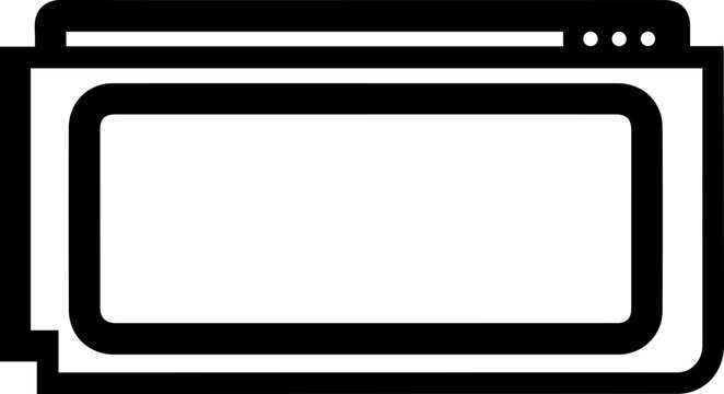 Modern Web Browser Window Icon with Placeholder Area, Minimalist UI Design Element for Web Apps