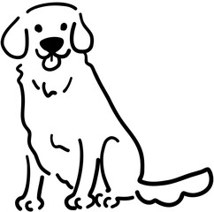 Golden Retriever Line Art Vector