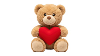 Cute Teddy Bear Holding a Red Heart