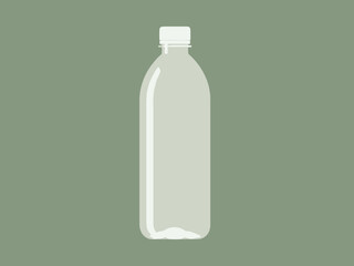 Clear Plastic Bottle with White Cap on Solid Background