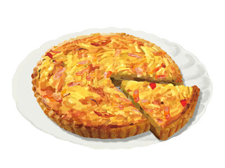 ベーコンのキッシュ（カット）皿付き）