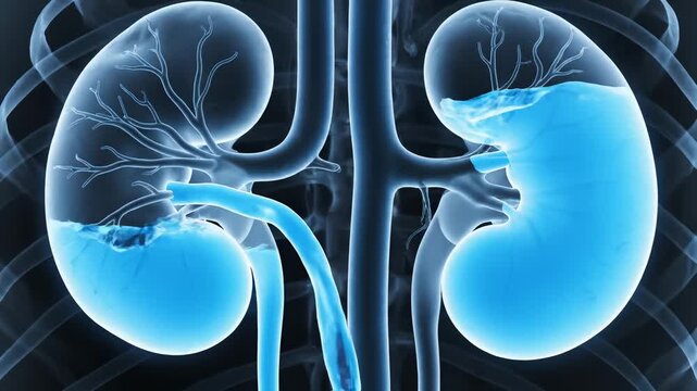 Kidney Filtration Process Showing Urine Formation in 3d Animation