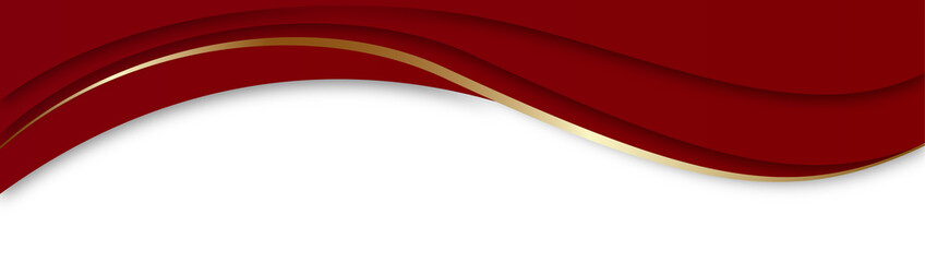 Crimson Wave Abstract Background with Golden Accent