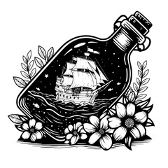 wine bottle and grapes