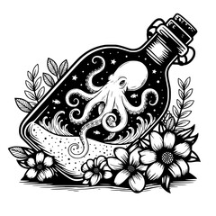 hand drawn vector illustration of a decorative bird