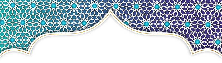 Gradient Islamic Pattern Frame with Geometric Design