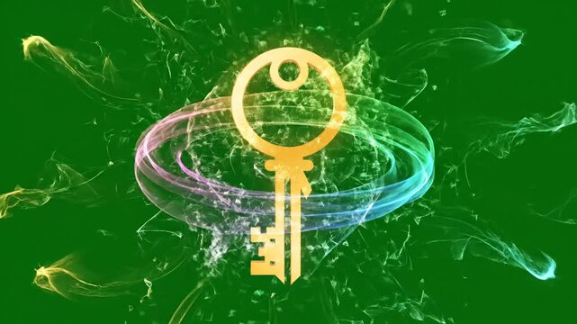 Colorful key symbolizing magic and transformation