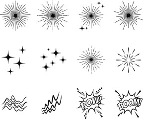 Obraz premium Black and white floral and winter icons vector set for design and decoration