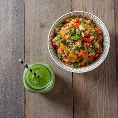 fresh salad with tomatoes and cucumbers