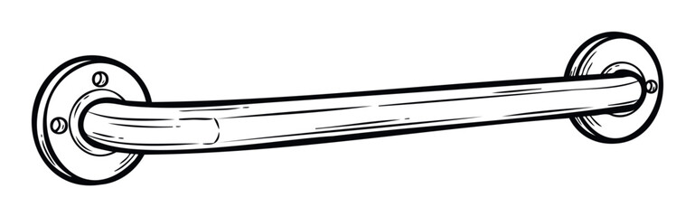 Essential metal grab bar providing reliable support and enhanced safety in bathrooms, ideal for home renovations, assisted living facilities, and public accessible restrooms.