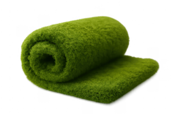 Green rolled plush towel for spa and hygiene