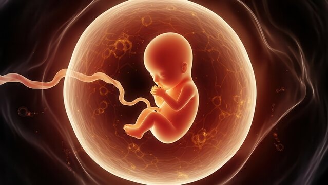 Fetal development inside the womb at early stages