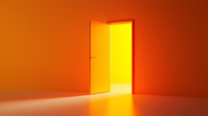 Discover a welcoming bright orange chamber through the door.