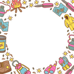 camping equipment circle frame boder