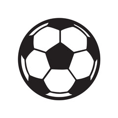 Simple vector illustration of a soccer ball, designed with clean lines and balanced shapes, presenting a classic sports icon in a minimalist style that feels modern and timeless.