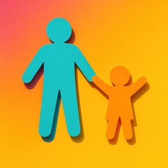 Rainbow paper cut family holding hands across vibrant backdrop symbolizing inclusive parenting and love in modern society