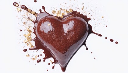 Rich chocolate heart with drizzle for valentine's day