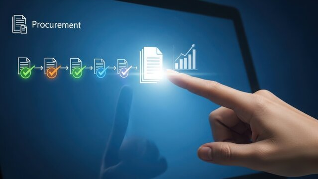 Analyzing procurement data on tablet - Powered by Adobe