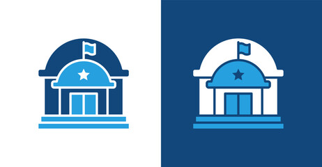Naklejka premium Legislative Glyph Duotone, with light and dark background