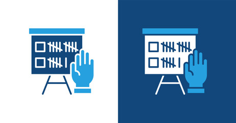 Voter Glyph Duotone, with light and dark background