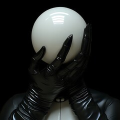 Mysterious figure holding a crystal ball