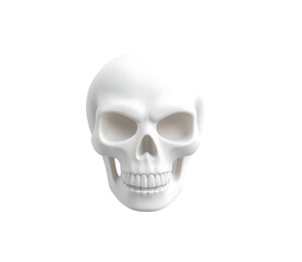 Obraz premium An isolated medical human skull with a scary jaw and white teeth serves as a spooky Halloween symbol of death and science cranium anatomy