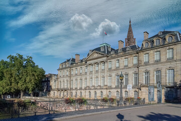Strasbourg in France, old city center with colorful houses, on the canal
