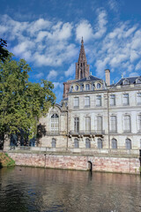 Strasbourg in France, old city center with colorful houses, on the canal
