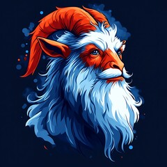 Mythical goat-man head portrait
