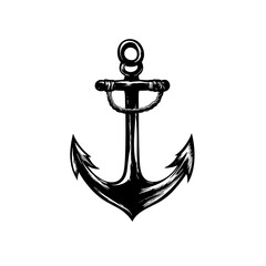 Nautical anchor illustration, detailed vintage style