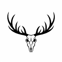 Deer Skull - White Background...