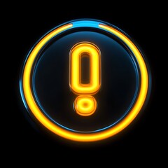Neon exclamation mark button