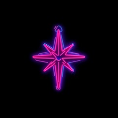 Neon pink and blue starburst ornament