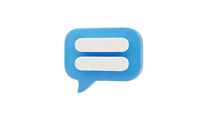 Fototapeta premium 3D Blue Speech Bubble with White Text Boxes