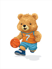 Running basketball bear vector illustration
