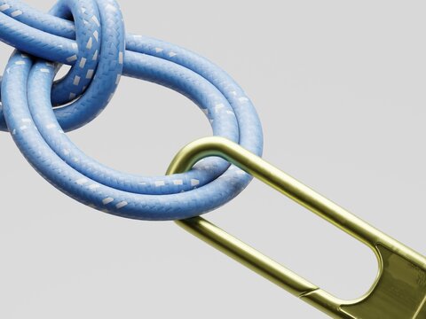 A minimal 3D render of twisted rope strands on a clean grey background. Abstract, geometric, high-detail texture study. Perfect for design, engineering, and modern visual concepts.