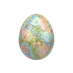 Fototapeta premium A painted Easter egg on an isolated white background.