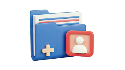 Fototapeta premium 3D Medical Folder and User Icon