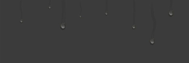 Water rain drops or steam shower isolated on transparent background. Realistic pure droplets condensed. Vector clear vapor water bubbles on window glass surface for your design.