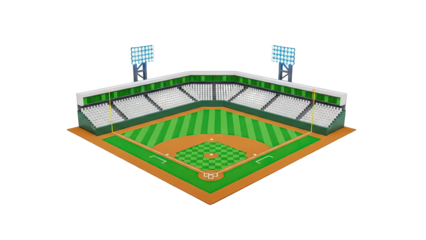 3D Baseball Stadium Illustration