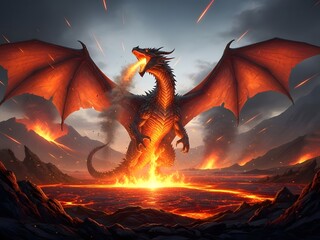 dragon in fire
